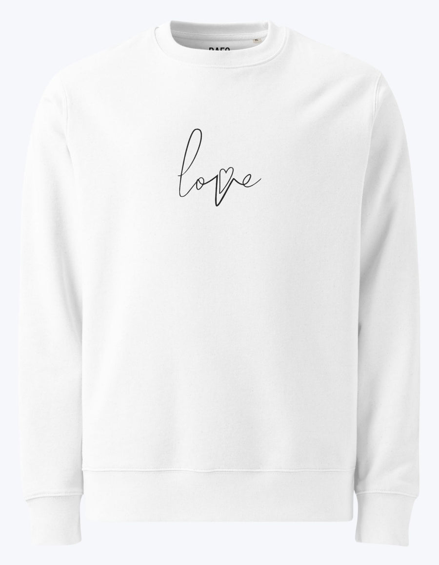 SUDADERA DE CUELLO REDONDO CON BORDADO LOVE