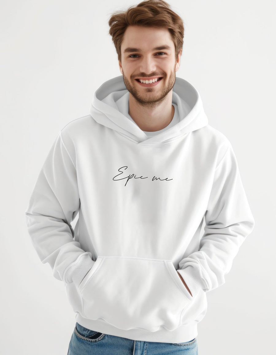 Sudadera blanca con capucha de hombre